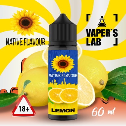 Фото жижа для електронних сигарет native flavour lemon 60 ml