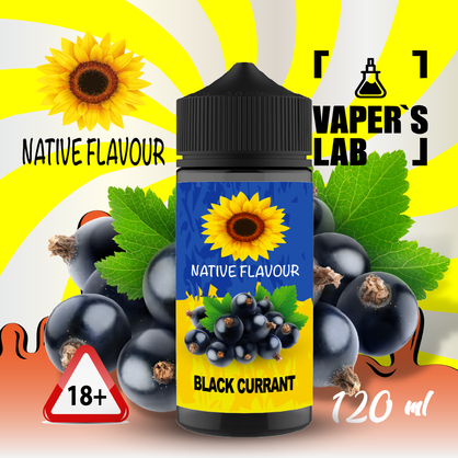 Фото заправки для электронных сигарет native flavour black currant 120 ml