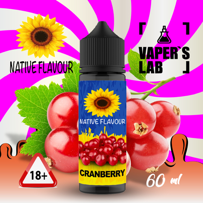 Фото рідина для електронних сигарет з нікотином. native flavour cranberry