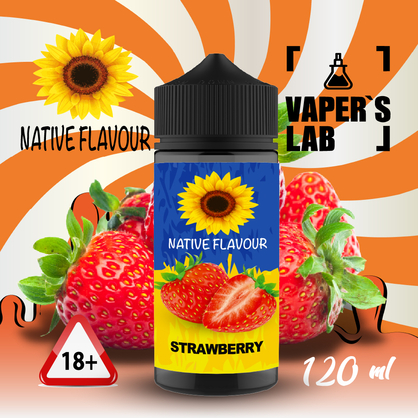 Фото купить жижу без никотина native flavour strawberry 120 ml