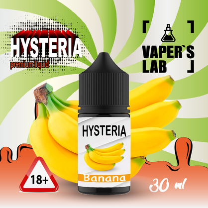 Фото, Відеоогляди Замовити сольову рідину Hysteria Salt Banana 30 ml