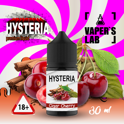 Фото, Видео на жижа для подика Hysteria Salt Cigar Cherry 30 ml