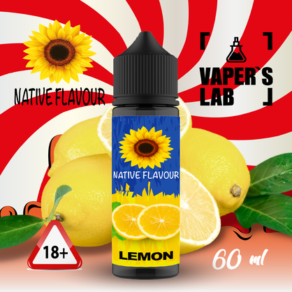 Фото жижа для електронних сигарет native flavour lemon 60 ml