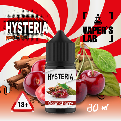 Фото, Видео на жижа для подика Hysteria Salt Cigar Cherry 30 ml