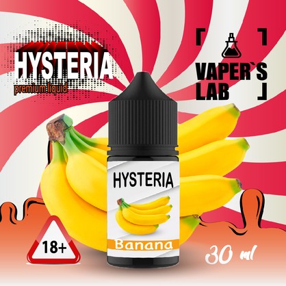 Фото, Відеоогляди Замовити сольову рідину Hysteria Salt Banana 30 ml