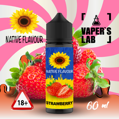 Фото рідина для вейпа безкоштовно native flavour strawberry 60 ml