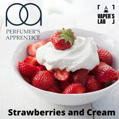 Фото, Арома для вейпа TPA Strawberries and Cream Клубника с кремом