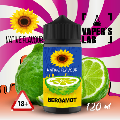 Фото заправка для вейпа дешево native flavour bergamot 120 ml