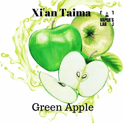 Фото, Аромка для вейпа Xi'an Taima Green Apple Зеленое яблоко