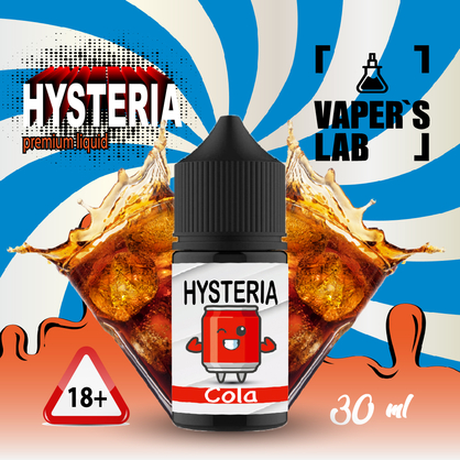 Фото, Видео для жидкости на солевом никотине Hysteria Salt Cola 30 ml