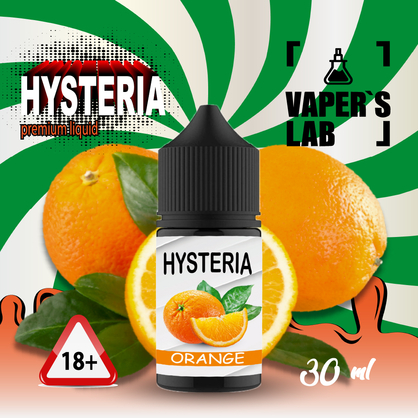 Фото, Видео на солевую жидкость 0 никотина Hysteria Salt Orange 30 ml